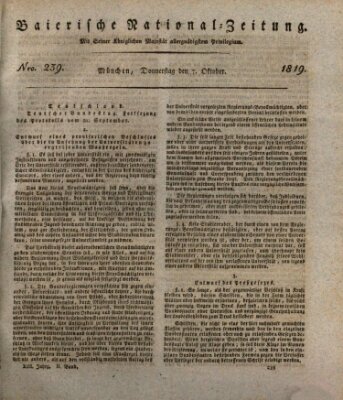Baierische National-Zeitung Donnerstag 7. Oktober 1819