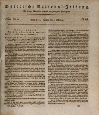 Baierische National-Zeitung Freitag 8. Oktober 1819
