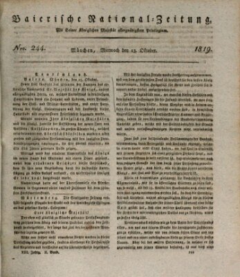 Baierische National-Zeitung Mittwoch 13. Oktober 1819