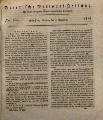 Baierische National-Zeitung Montag 1. November 1819