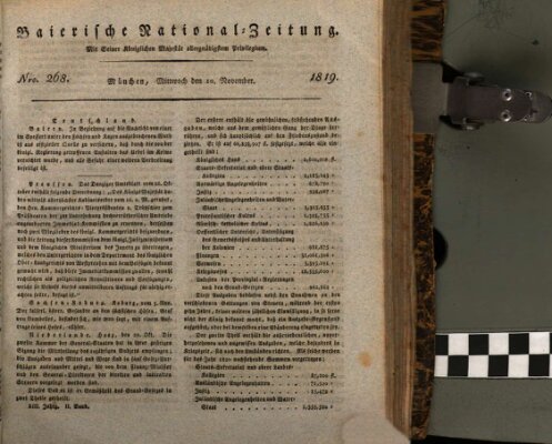 Baierische National-Zeitung Mittwoch 10. November 1819