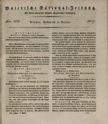 Baierische National-Zeitung Montag 22. November 1819