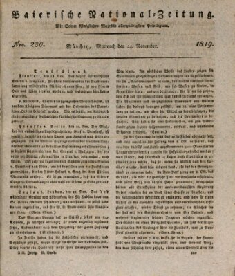 Baierische National-Zeitung Mittwoch 24. November 1819