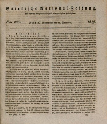 Baierische National-Zeitung Samstag 27. November 1819