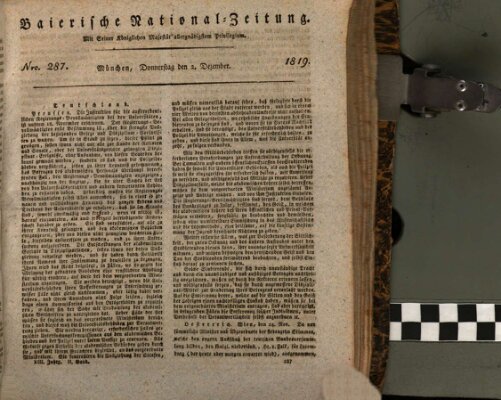 Baierische National-Zeitung Donnerstag 2. Dezember 1819