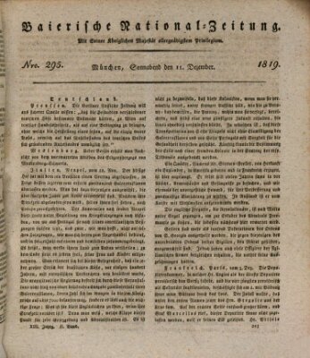 Baierische National-Zeitung Samstag 11. Dezember 1819