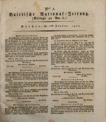 Baierische National-Zeitung Montag 10. Januar 1820