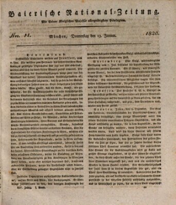 Baierische National-Zeitung Donnerstag 13. Januar 1820