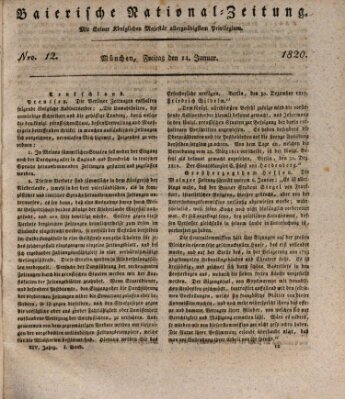 Baierische National-Zeitung Freitag 14. Januar 1820