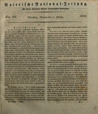 Baierische National-Zeitung Montag 14. Februar 1820