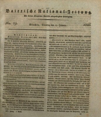 Baierische National-Zeitung Dienstag 15. Februar 1820