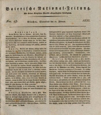 Baierische National-Zeitung Samstag 26. Februar 1820