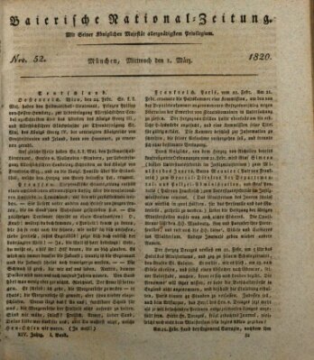 Baierische National-Zeitung Mittwoch 1. März 1820