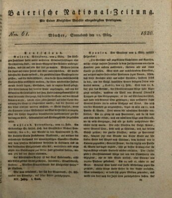 Baierische National-Zeitung Samstag 11. März 1820