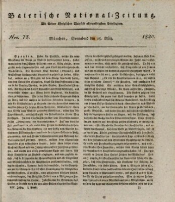 Baierische National-Zeitung Samstag 25. März 1820