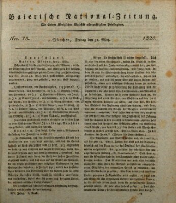 Baierische National-Zeitung Freitag 31. März 1820