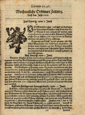 Wochentliche Ordinari Zeitung (Süddeutsche Presse) Freitag 8. Juni 1629