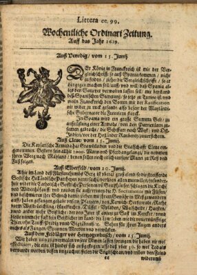 Wochentliche Ordinari Zeitung (Süddeutsche Presse) Freitag 15. Juni 1629