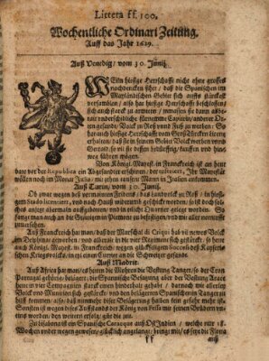 Wochentliche Ordinari Zeitung (Süddeutsche Presse) Samstag 30. Juni 1629