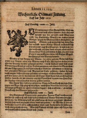 Wochentliche Ordinari Zeitung (Süddeutsche Presse) Freitag 20. Juli 1629