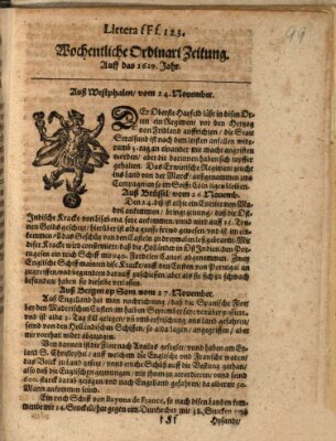 Wochentliche Ordinari Zeitung (Süddeutsche Presse) Samstag 24. November 1629