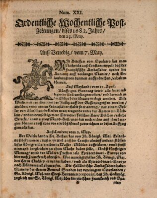 Ordentliche wochentliche Post-Zeitungen Samstag 23. Mai 1682