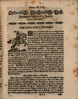 Ordentliche wochentliche Post-Zeitungen Saturday 21. November 1682