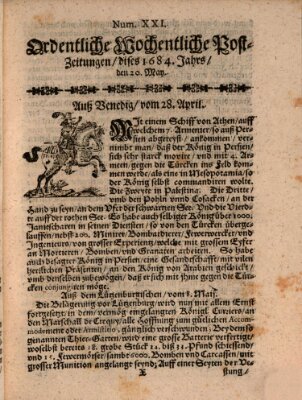 Ordentliche wochentliche Post-Zeitungen Samstag 20. Mai 1684