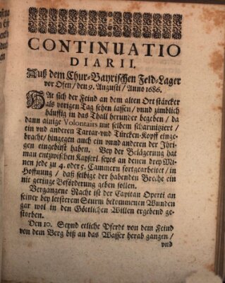 Ordentliche wochentliche Post-Zeitungen Freitag 9. August 1686