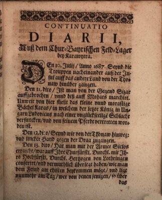 Ordentliche wochentliche Post-Zeitungen Donnerstag 10. Juli 1687