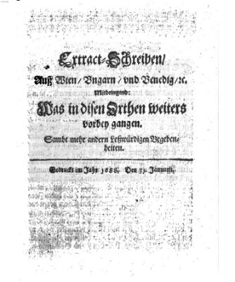 Mercurii Relation, oder wochentliche Reichs Ordinari Zeitungen, von underschidlichen Orthen (Süddeutsche Presse) Samstag 31. Januar 1688