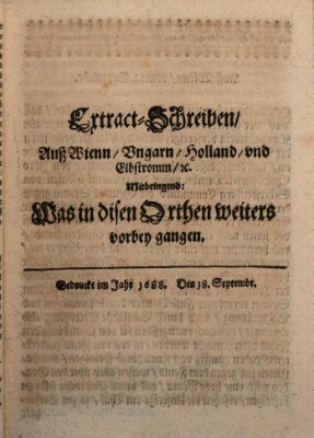 Mercurii Relation, oder wochentliche Reichs Ordinari Zeitungen, von underschidlichen Orthen (Süddeutsche Presse) Samstag 18. September 1688