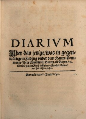 Ordentliche wochentliche Post-Zeitungen Mittwoch 28. Juni 1690