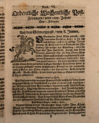 Ordentliche wochentliche Post-Zeitungen Samstag 5. Februar 1695