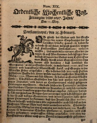 Ordentliche wochentliche Post-Zeitungen Samstag 11. Mai 1697