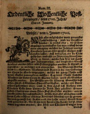 Ordentliche wochentliche Post-Zeitungen Samstag 16. Januar 1700