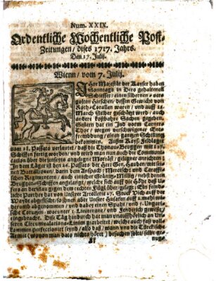 Ordentliche wochentliche Post-Zeitungen Samstag 17. Juli 1717