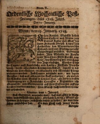 Ordentliche wochentliche Post-Zeitungen Samstag 29. Januar 1718