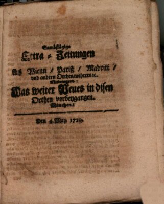 Mercurii Relation, oder wochentliche Ordinari Zeitungen von underschidlichen Orthen (Süddeutsche Presse) Samstag 4. Mai 1720