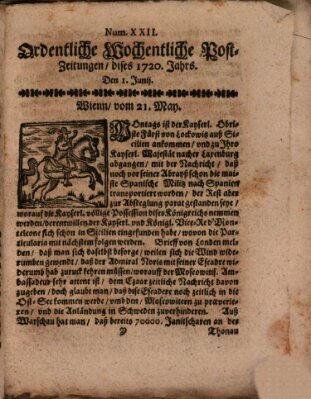 Ordentliche wochentliche Post-Zeitungen Samstag 1. Juni 1720