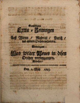 Mercurii Relation, oder wochentliche Ordinari Zeitungen von underschidlichen Orthen (Süddeutsche Presse) Samstag 1. Mai 1723