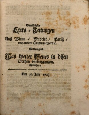 Mercurii Relation, oder wochentliche Ordinari Zeitungen von underschidlichen Orthen (Süddeutsche Presse) Samstag 10. Juli 1723