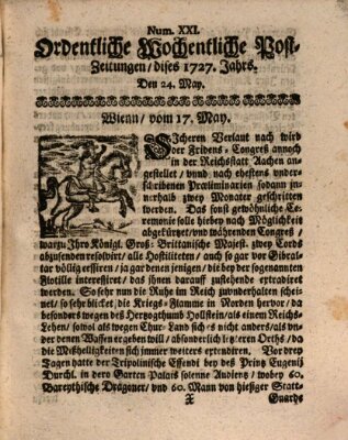 Ordentliche wochentliche Post-Zeitungen Samstag 24. Mai 1727