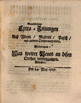 Mercurii Relation, oder wochentliche Ordinari Zeitungen von underschidlichen Orthen (Süddeutsche Presse) Samstag 24. Mai 1727