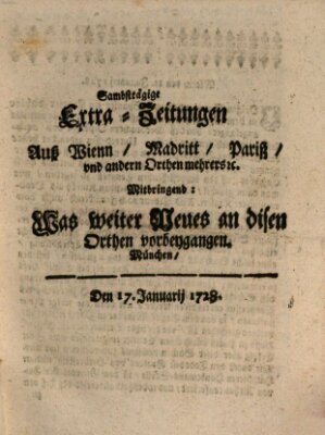 Mercurii Relation, oder wochentliche Ordinari Zeitungen von underschidlichen Orthen (Süddeutsche Presse) Samstag 17. Januar 1728