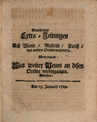 Mercurii Relation, oder wochentliche Ordinari Zeitungen von underschidlichen Orthen (Süddeutsche Presse) Samstag 15. Januar 1729