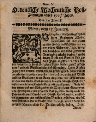 Ordentliche wochentliche Post-Zeitungen Samstag 29. Januar 1729