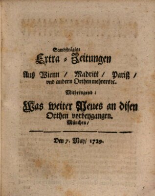 Mercurii Relation, oder wochentliche Ordinari Zeitungen von underschidlichen Orthen (Süddeutsche Presse) Samstag 7. Mai 1729