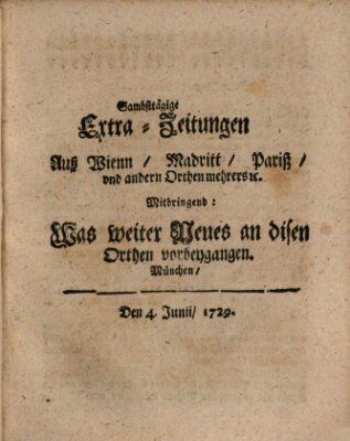 Mercurii Relation, oder wochentliche Ordinari Zeitungen von underschidlichen Orthen (Süddeutsche Presse) Samstag 4. Juni 1729