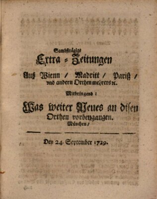 Mercurii Relation, oder wochentliche Ordinari Zeitungen von underschidlichen Orthen (Süddeutsche Presse) Samstag 24. September 1729